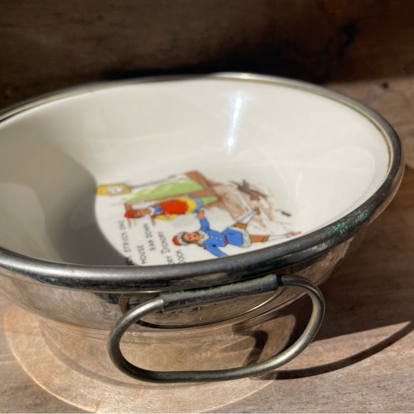 40's Warming Dish Porcelain Ceramic Baby / Childs Bowl - Picture 4 of 13